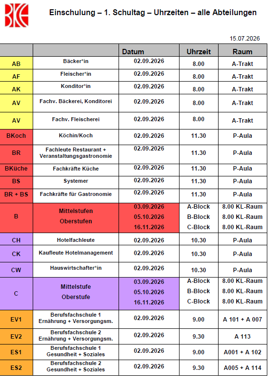 Einschulung 2026