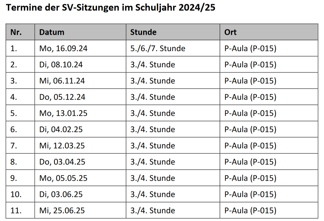 SV Termine 2425
